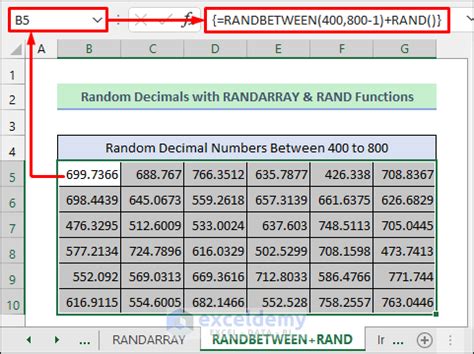 randbetween with decimals|RANDBETWEEN function .